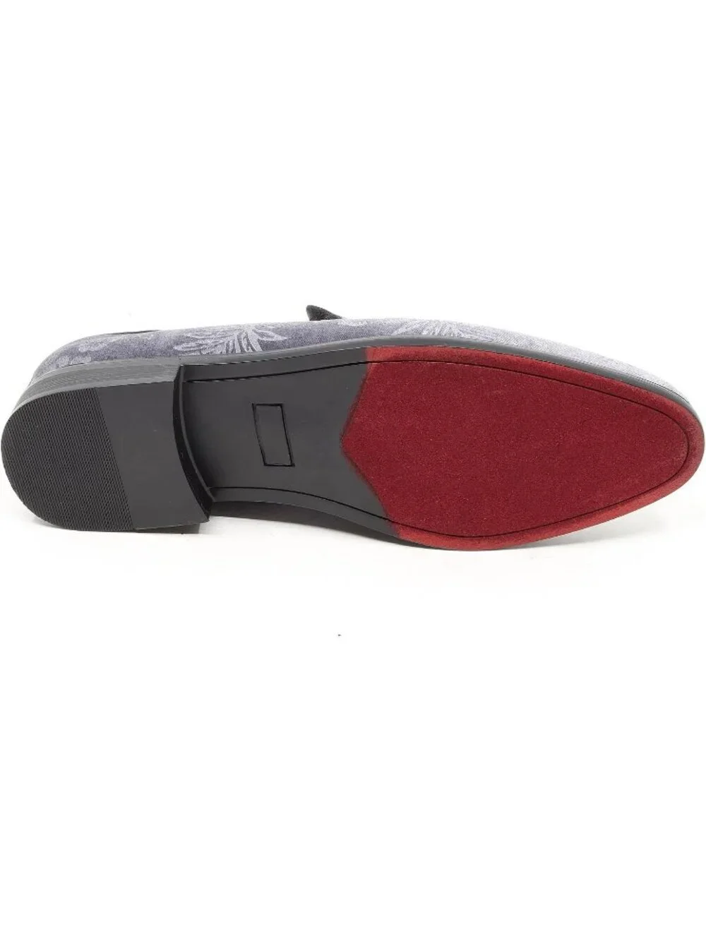 Metrocharm Men's Grey Floral Loafers Penny Slip On Tuxedo Fashion Shoes